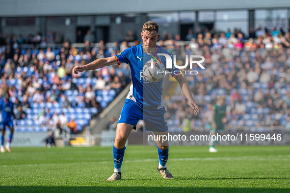 Oldham Athletic's Josh Lundstram during the Vanarama National League match between Oldham Athletic and Yeovil Town at Boundary Park in Oldha...