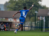 Mike Fondop of Oldham Athletic celebrates scoring during the Vanarama National League match between Oldham Athletic and Yeovil Town at Bound...