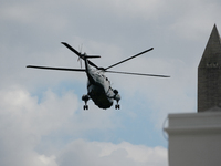 U.S. President Joe Biden speaks to reporters after returning to the White House on September 22, 2024 in Washington, DC. Biden hosted a 'Qua...