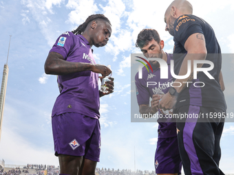 Moise Kean of ACF Fiorentina during the Italian Serie A football match between ACF Fiorentina and SS Lazio in Florence, Italy, on September...