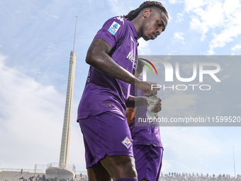 Moise Kean of ACF Fiorentina during the Italian Serie A football match between ACF Fiorentina and SS Lazio in Florence, Italy, on September...