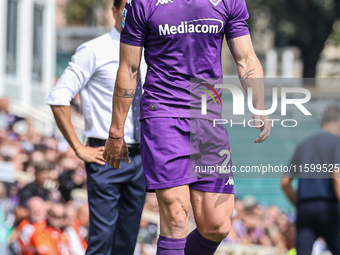 Robin Gosens of ACF Fiorentina during the Italian Serie A football match between ACF Fiorentina and SS Lazio in Florence, Italy, on Septembe...