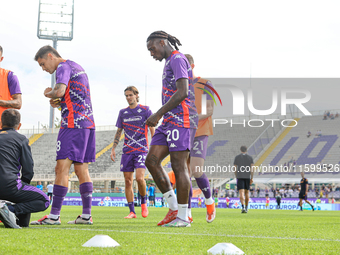 Moise Kean of ACF Fiorentina during the Italian Serie A football match between ACF Fiorentina and SS Lazio in Florence, Italy, on September...