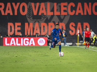 Samuel Lino of Atletico de Madrid is in action with the ball during the La Liga EA Sports 2024/25 football match between Rayo Vallecano and...