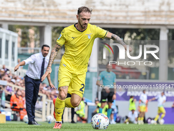 Manuel Lazzari of SS Lazio controls the ball during the Italian Serie A football match between ACF Fiorentina and SS Lazio in Florence, Ital...