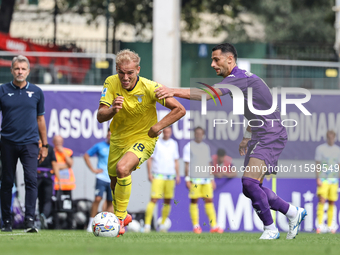 Gustav Isaksen of SS Lazio during the Italian Serie A football match between ACF Fiorentina and SS Lazio in Florence, Italy, on September 22...