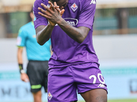 Moise Kean of ACF Fiorentina during the Italian Serie A football match between ACF Fiorentina and SS Lazio in Florence, Italy, on September...