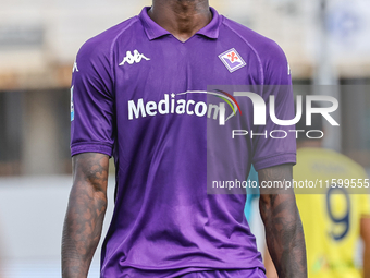 Moise Kean of ACF Fiorentina during the Italian Serie A football match between ACF Fiorentina and SS Lazio in Florence, Italy, on September...