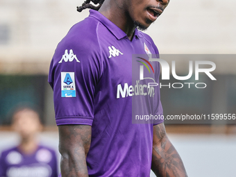 Moise Kean of ACF Fiorentina during the Italian Serie A football match between ACF Fiorentina and SS Lazio in Florence, Italy, on September...