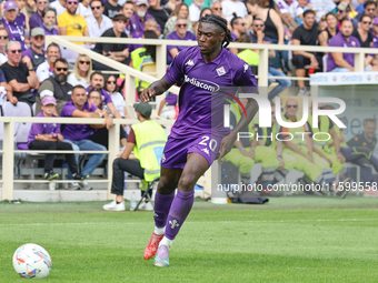 Moise Kean of ACF Fiorentina during the Italian Serie A football match between ACF Fiorentina and SS Lazio in Florence, Italy, on September...