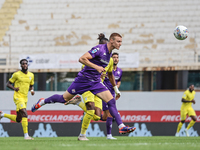 Albert Gudmundsson of ACF Fiorentina controls the ball during the Italian Serie A football match between ACF Fiorentina and SS Lazio in Flor...