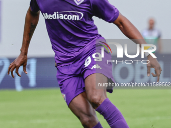 Christian Kouame of ACF Fiorentina during the Italian Serie A football match between ACF Fiorentina and SS Lazio in Florence, Italy, on Sept...