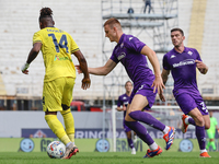 Tijjani Noslin of SS Lazio controls the ball during the Italian Serie A football match between ACF Fiorentina and SS Lazio in Florence, Ital...