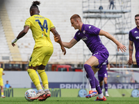 Tijjani Noslin of SS Lazio controls the ball during the Italian Serie A football match between ACF Fiorentina and SS Lazio in Florence, Ital...