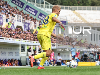 Gustav Isaksen of SS Lazio during the Italian Serie A football match between ACF Fiorentina and SS Lazio in Florence, Italy, on September 22...