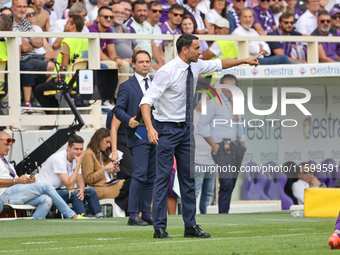 Head Coach Raffaele Palladino of ACF Fiorentina during the Italian Serie A football match between ACF Fiorentina and SS Lazio in Florence, I...