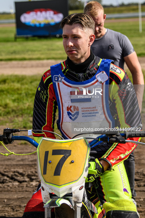 Mark Beishuizen (Reserve 17) of The Netherlands participates in the FIM Long Track World Championship Final 5 at the Speed Centre Roden in R...