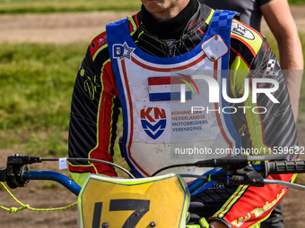 Mark Beishuizen (Reserve 17) of The Netherlands participates in the FIM Long Track World Championship Final 5 at the Speed Centre Roden in R...