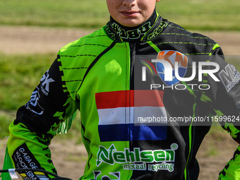 Nigel Hummel of The Netherlands participates in the FIM Long Track World Championship Final 5 at the Speed Centre Roden in Roden, Netherland...