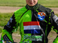 Nigel Hummel of The Netherlands participates in the FIM Long Track World Championship Final 5 at the Speed Centre Roden in Roden, Netherland...