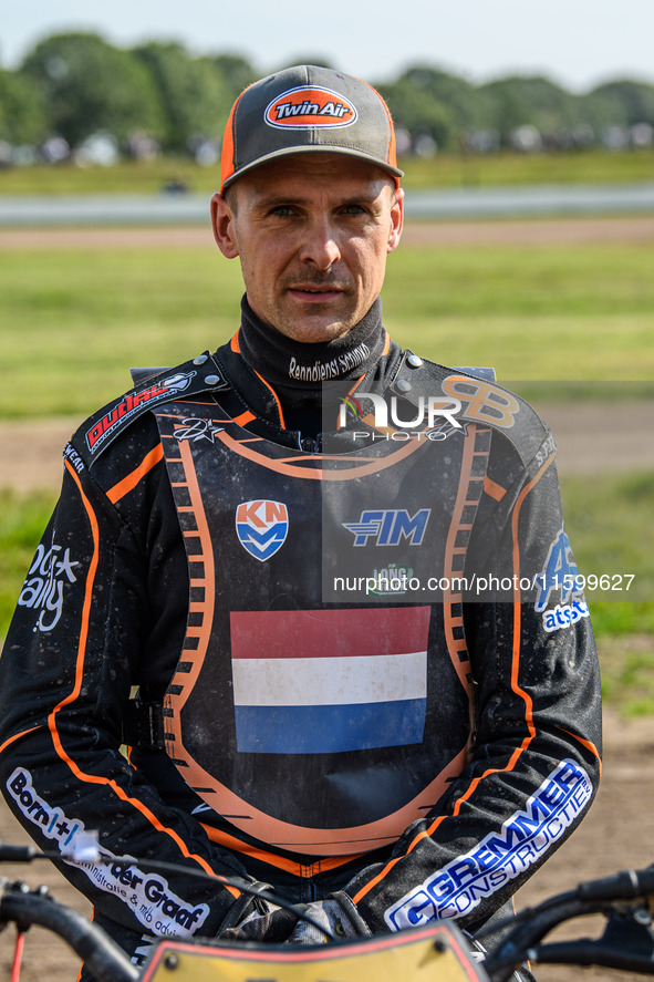 Henry van der Steen (15) of The Netherlands participates in the FIM Long Track World Championship Final 5 at the Speed Centre Roden in Roden...