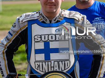 Henri Ahlbom (97) of Finland during the FIM Long Track World Championship Final 5 at the Speed Centre Roden in Roden, Netherlands, on Septem...