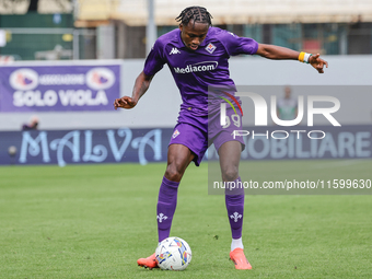 Christian Kouame of ACF Fiorentina during the Italian Serie A football match between ACF Fiorentina and SS Lazio in Florence, Italy, on Sept...