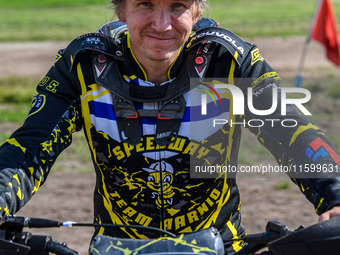 Tero Aarnio (44) of Finland during the FIM Long Track World Championship Final 5 at the Speed Centre Roden in Roden, Netherlands, on Septemb...