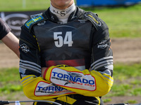 Mika Meijer (54) of The Netherlands participates in the FIM Long Track World Championship Final 5 at the Speed Centre Roden in Roden, Nether...