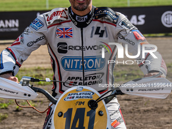 Andrew Appleton (141) of Great Britain participates in the FIM Long Track World Championship Final 5 at the Speed Centre Roden in Roden, Net...