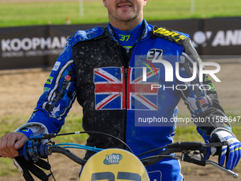 Chris Harris (37) of Great Britain during the FIM Long Track World Championship Final 5 at the Speed Centre Roden in Roden, Netherlands, on...