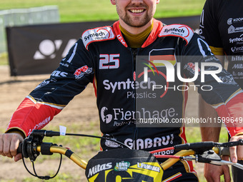 Lukas Fienhage (125) of Germany during the FIM Long Track World Championship Final 5 at the Speed Centre Roden in Roden, Netherlands, on Sep...