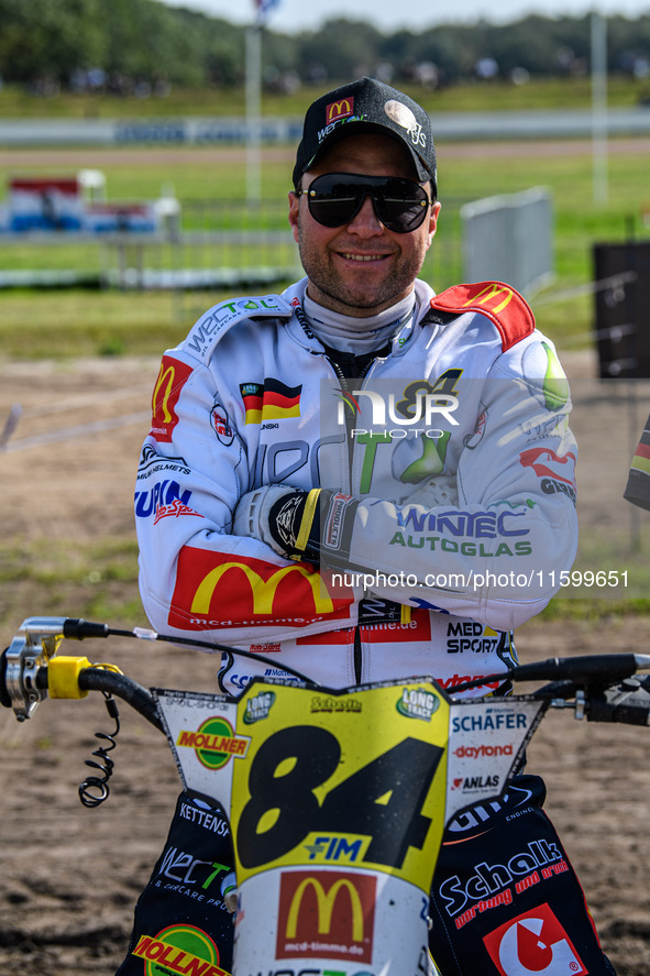 Martin Smolinski (84) of Germany participates in the FIM Long Track World Championship Final 5 at the Speed Centre Roden in Roden, Netherlan...