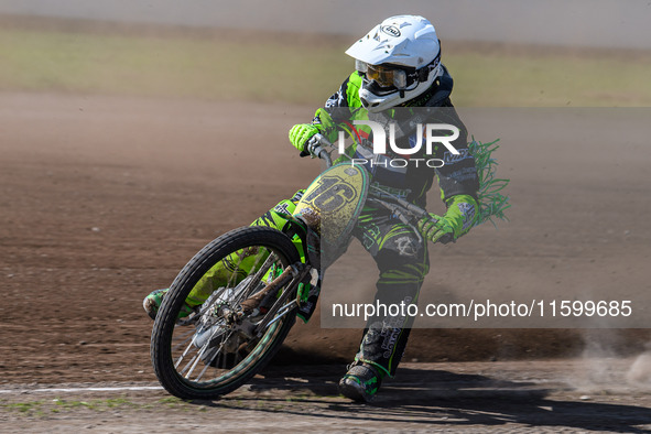 Nigel Hummel of The Netherlands competes during the FIM Long Track World Championship Final 5 at the Speed Centre Roden in Roden, Netherland...