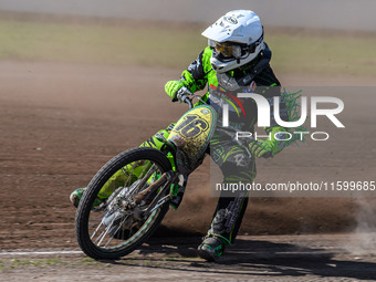 Nigel Hummel of The Netherlands competes during the FIM Long Track World Championship Final 5 at the Speed Centre Roden in Roden, Netherland...