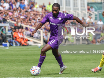 Jonathan Ikone of ACF Fiorentina controls the ball during the Italian Serie A football match between ACF Fiorentina and SS Lazio in Florence...