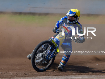 Chris Harris (37) of Great Britain competes in the FIM Long Track World Championship Final 5 at the Speed Centre Roden in Roden, Netherlands...