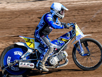 Chris Harris (37) of Great Britain wins the last chance heat during the FIM Long Track World Championship Final 5 at the Speed Centre Roden...