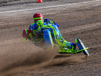 Mitch Goddard and Paul Smith (9) of Great Britain lead the sidecar final in the Sidecar Support Class during the FIM Long Track World Champi...