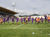 ACF Fiorentina players greet their fans after the Italian Serie A football match between ACF Fiorentina and SS Lazio in Florence, Italy, on...