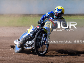 Chris Harris (37) of Great Britain competes in the FIM Long Track World Championship Final 5 at the Speed Centre Roden in Roden, Netherlands...