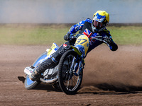 Chris Harris (37) of Great Britain competes in the FIM Long Track World Championship Final 5 at the Speed Centre Roden in Roden, Netherlands...