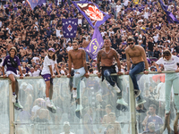 Supporters of ACF Fiorentina during the Italian Serie A football match between ACF Fiorentina and SS Lazio in Florence, Italy, on September...