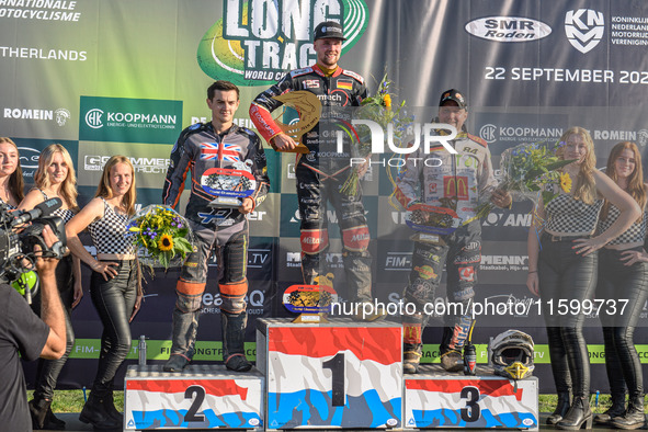 Roden Top 3: (L to R) Zach Wajtknecht (109) of Great Britain (2nd), Lukas Fienhage (125) of Germany (Winner), Martin Smolinski (84) of Germa...