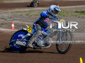 Chris Harris (37) of Great Britain competes in the FIM Long Track World Championship Final 5 at the Speed Centre Roden in Roden, Netherlands...