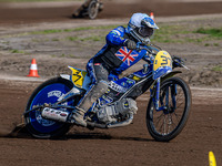 Chris Harris (37) of Great Britain competes in the FIM Long Track World Championship Final 5 at the Speed Centre Roden in Roden, Netherlands...