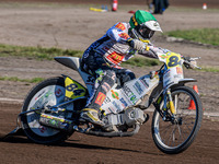 Martin Smolinski (84) of Germany competes during the FIM Long Track World Championship Final 5 at the Speed Centre Roden in Roden, Netherlan...