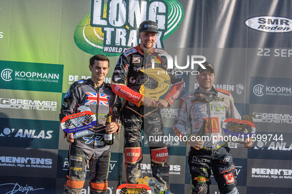 Roden Top 3: (L to R) Zach Wajtknecht (109) of Great Britain (2nd), Lukas Fienhage (125) of Germany (Winner), Martin Smolinski (84) of Germa...