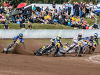 Andrew Appleton (141) of Great Britain in red leads Henri Ahlbom (97) of Finland in yellow, Jacob Bukhave (79) of Denmark in white, Chris Ha...