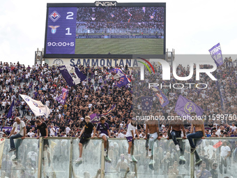 Supporters of ACF Fiorentina during the Italian Serie A football match between ACF Fiorentina and SS Lazio in Florence, Italy, on September...